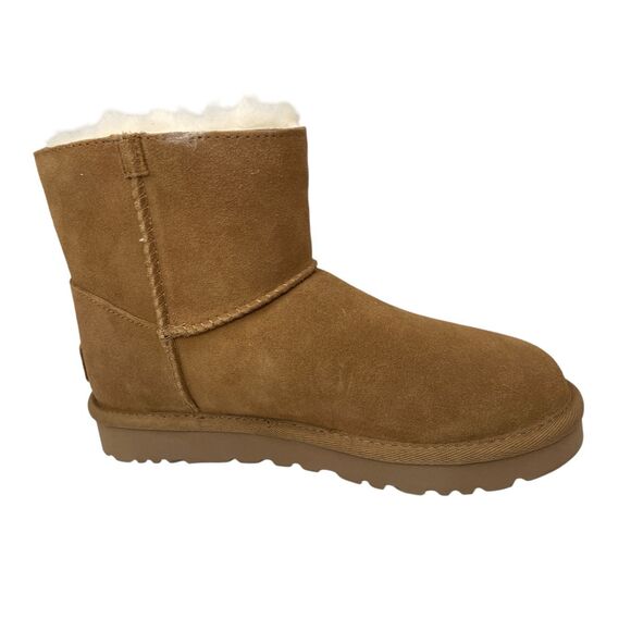 UGG Women's Mini Bailey Logo Strap Boots Booties 6  Chestnut NEW with Box - Picture 2 of 6